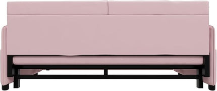 Oversized 3 in 1 Loveseat Sleeper Sofa Bed,Queen Size Love Seats W/Pull Out Couch and Padded Armrests Convertible Spacious Sofabed with Side Storage Pocket for Home Office Apartment Living Room - LeafyLoom