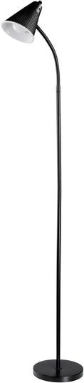 Globe Electric 12708 59" 1-Light LED Floor Lamp, Black, Matte Finish, Plastic Mesh Shade, LED Bulb Included, Floor Lamp for Living Room, Floor Lamp for Bedroom, Home Office Accessories - LeafyLoom