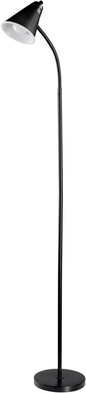 Globe Electric 12708 59" 1-Light LED Floor Lamp, Black, Matte Finish, Plastic Mesh Shade, LED Bulb Included, Floor Lamp for Living Room, Floor Lamp for Bedroom, Home Office Accessories - LeafyLoom