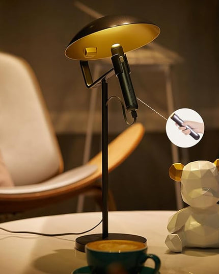 Rechargeable USB Flashlight Desk Lamp，Bedside Lamps,Desk Lamps，LED Office Lamp,Detachable USB Night Light，Multifunction Desktop LED Table Lamp,Desk Lamp for Living Room, Bedroom (Black) - LeafyLoom