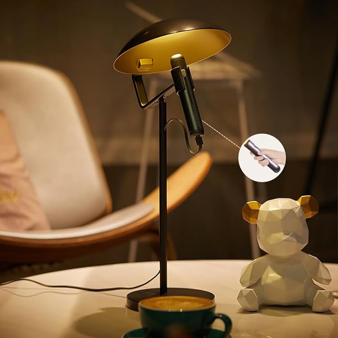 Rechargeable USB Flashlight Desk Lamp,Bedside Lamps,Desk Lamps,LED Office Lamp,Detachable USB Night Light,Multifunction Desktop LED Table Lamp,Desk Lamp for Living Room, Bedroom (Black) - LeafyLoom