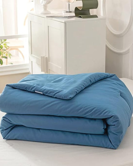 Lake Blue Comforter Set King Solid Blue Bedding Quilt Set Men Bright Blue Blanket Set Adult Lightweight Breathable Durable Royal Blue Comforter Set Women Bed Comforter Set Breathable Bedding - LeafyLoom