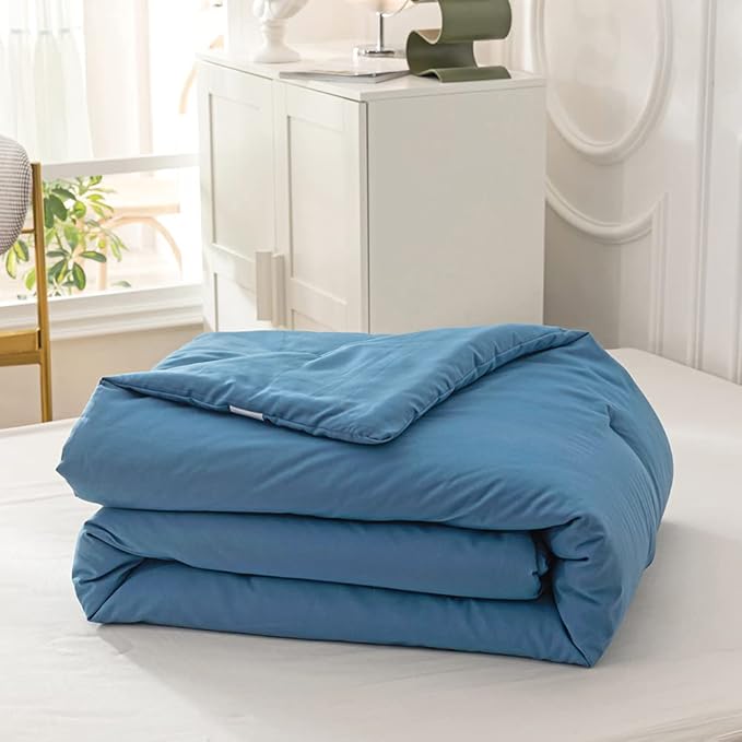 Lake Blue Comforter Set King Solid Blue Bedding Quilt Set Men Bright Blue Blanket Set Adult Lightweight Breathable Durable Royal Blue Comforter Set Women Bed Comforter Set Breathable Bedding - LeafyLoom