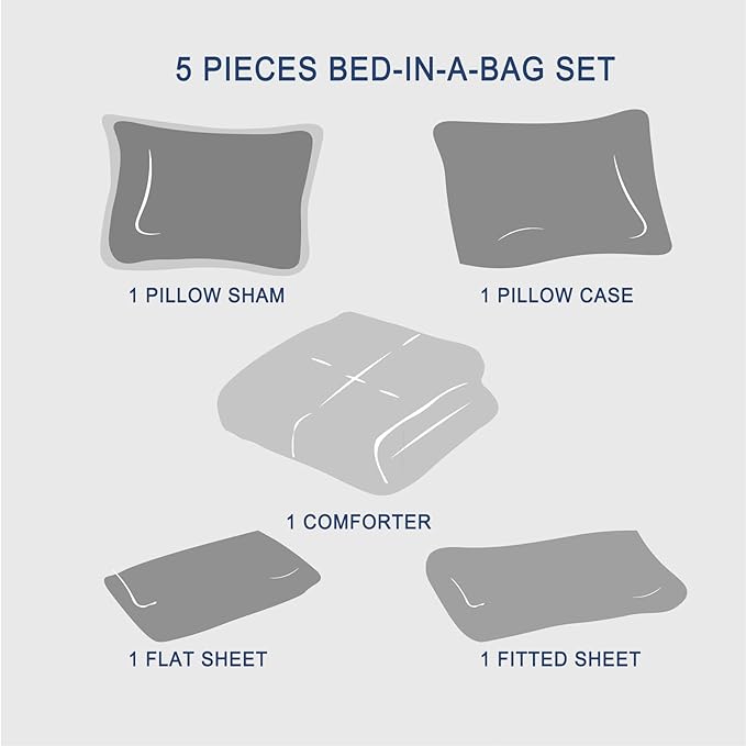 Anluoer Twin Comforter Set 5 Piece, Burnt Orange Bed in a Bag with Sheets, Pom Pom Boho Bedding Comforter Sets with 1 Comforter, 1 Pillow Sham, 1 Pillowcase, 1 Flat Sheet, 1 Fitted Sheet - LeafyLoom
