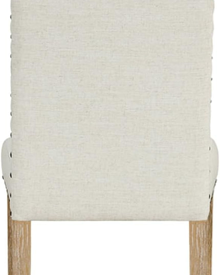 HomePop Classic Parsons Dining Chairs, Set of 2, Vanilla Cream Textured Woven (Set of 2) - LeafyLoom