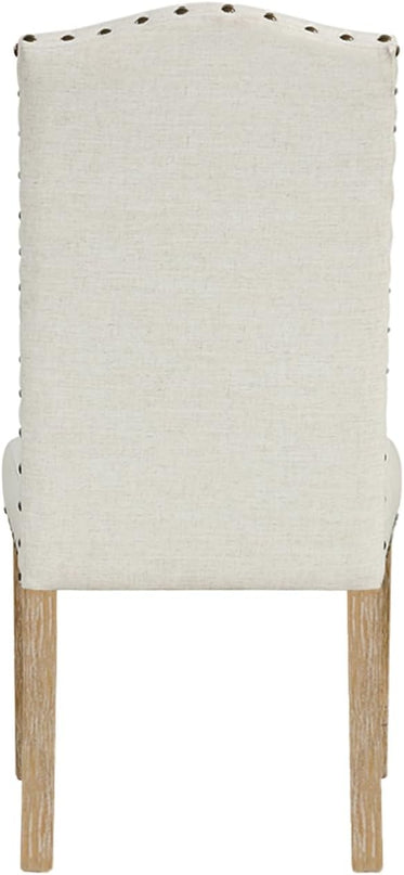 HomePop Classic Parsons Dining Chairs, Set of 2, Vanilla Cream Textured Woven (Set of 2) - LeafyLoom