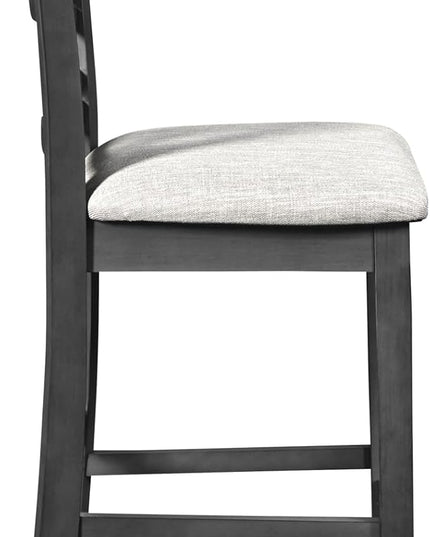 New Classic Furniture Gia Counter Dining Chair (Set of Four), Light Gray Fabric Upholstered Seat & Back Rest, Gray - LeafyLoom