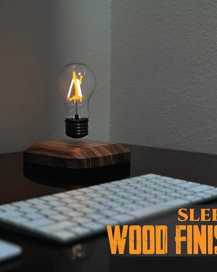 LEVINA Floating Light Bulb Lamp - Magnetic Levitating Wireless Light Bulb Lamp, Night Light, Room Decor, Cool Lamps, Unique Decor Tech Toys - LeafyLoom