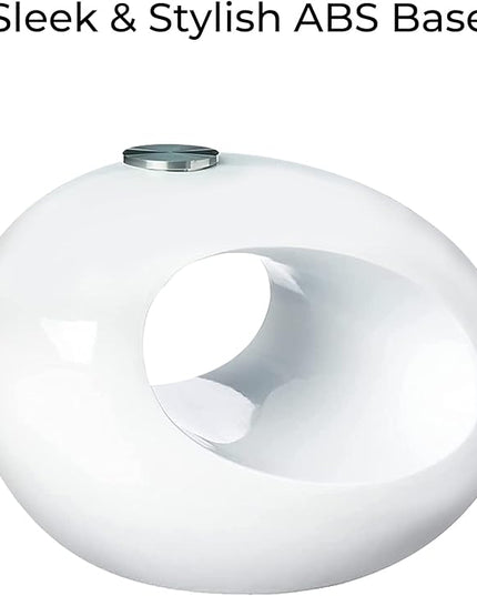 Fab Glass and Mirror CTW-FAB3000 High Gloss Coffee Oval Tempered Glass Top End Side Table, White - LeafyLoom