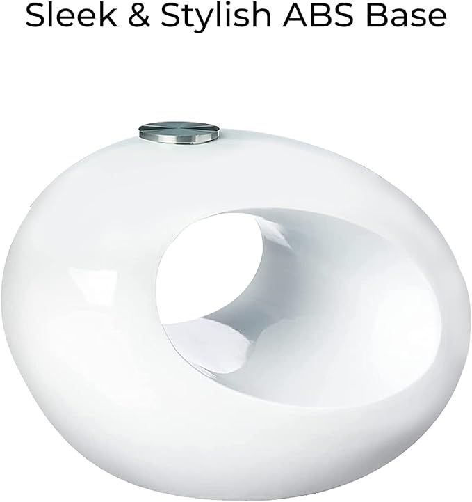 Fab Glass and Mirror CTW-FAB3000 High Gloss Coffee Oval Tempered Glass Top End Side Table, White - LeafyLoom