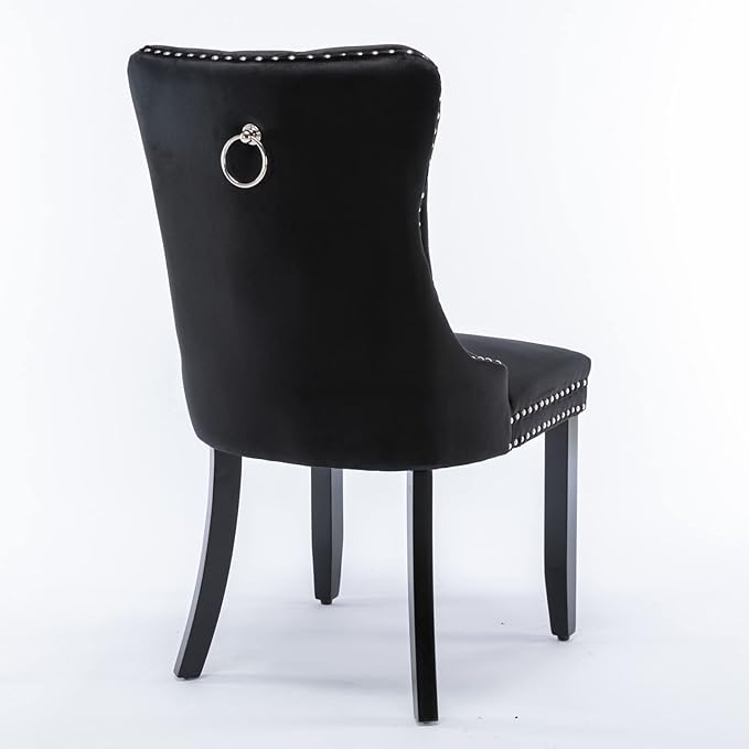 NicBex Haerin-SD-00099-LWJ Dining Chairs, 25.5"x19.7"x37.4", Deep Black - LeafyLoom