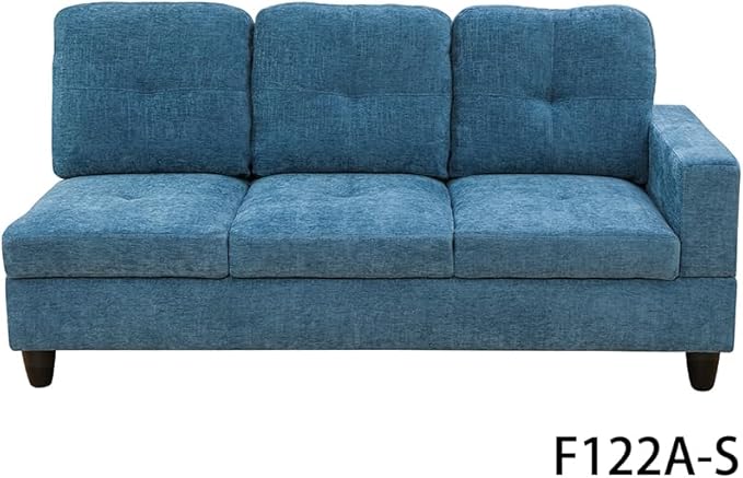 Sectional Sofa, Modern L-Shaped Modular Couch Upholstered 6 Seaters Sofa&Couch with Storage Ottoman, Living Room Furniture Set for Small Apartment, Blue-AD - LeafyLoom