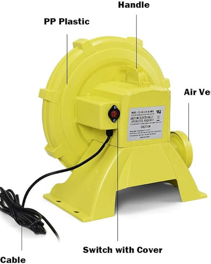 COSTWAY Bounce House Blower for Inflatable Bounce House Bouncy Castle,Yellow/Green - LeafyLoom