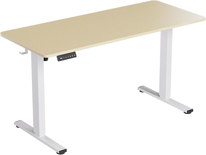 Standing Desk, Height Adjustable Desks with Powerful Motor and Cable Management,electric Sit Stand Desk with Hight Preset Design for Home Office Use 55x24 in Maple - LeafyLoom