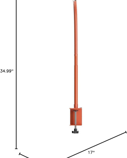 LED Desk Lamp for Office Home, Eye-Caring Desk Light with Stepless Dimming Adjustable Flexible Gooseneck, 10W USB Adapter Desk Lamp with Clamp for Reading, Study, Workbench (Red) - LeafyLoom