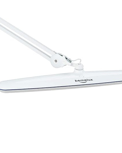 Task Lamp with Clamp, Bright 117PCS LEDs, Metal Swing Arm 24W 2200 Lumen Dimmable Led Desk Lamp for Architect Home Office Study Reading Dorm Workbench Craft, 23 Inch Lamp Head Work Lamp(White) - LeafyLoom