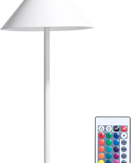 oneleaf Table Lamp RGB Modern LED Cordless,Rechargeable Battery Touch Desk lamp with remote control, Night Light, Metal Shell, for Couple Dinner/Restaurant/Bedroom/Camp-White - LeafyLoom