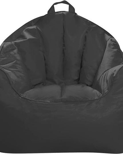 Posh Creations Structured Comfy Bean Bag Chair for Gaming, Reading, and Watching TV, Malibu Lounge, Microsuede - Charcoal Gray - LeafyLoom