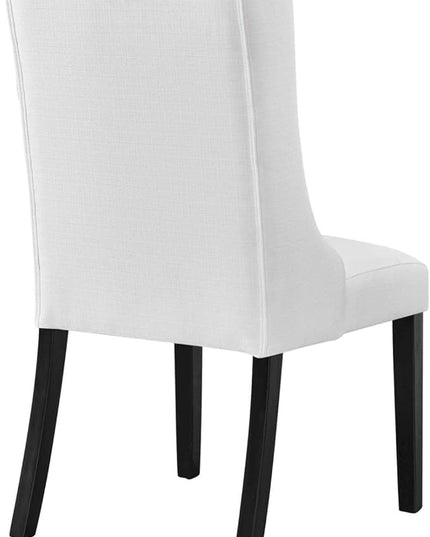 Modway Baronet Button Tufted Fabric, One Dining Chair, White - LeafyLoom