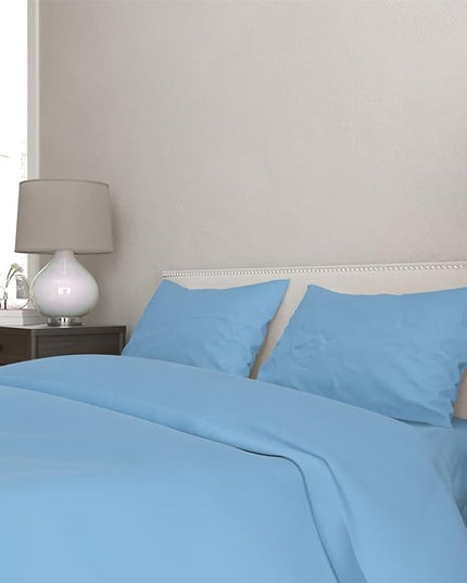 3 Piece Solid Color All Season Bedding Comforter Set Microfiber Soft Lightweight Bedding Set for Kids Teens Adults Room Decor with 1 Comforter and 2 Pillowcases Queen - LeafyLoom