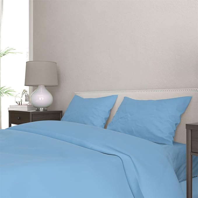3 Piece Solid Color All Season Bedding Comforter Set Microfiber Soft Lightweight Bedding Set for Kids Teens Adults Room Decor with 1 Comforter and 2 Pillowcases Queen - LeafyLoom