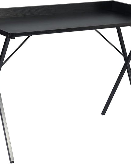 FurnitureR Office Desk, Simple Style Writing Table Computer Study Desk with Baffle, Home Office PC Laptop Table, 47.2 Inches, Black - LeafyLoom