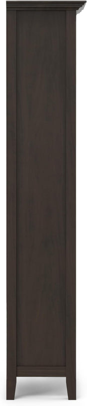 SIMPLIHOME Amherst SOLID WOOD Transitional 5 Shelf Bookcase for The Living, Study Room and Office, 24 inch, Hickory Brown - LeafyLoom