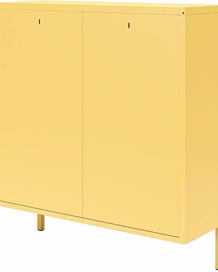 Novogratz Cache 2 Door Shoe Storage, Yellow - LeafyLoom