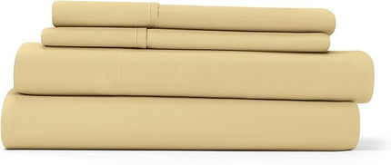 Linen Market Bed Sheets for Twin Size Bed (Gold) - Sleep Better Than Ever with These Soft and Cooling Twin Sheets - Deep Pocket Fits 16" Thick Beds - 3 Piece Twin Sheet Set - LeafyLoom