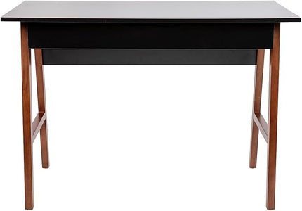 Flash Furniture Darla Computer Desk - Black Home Office Desk with Storage Drawer - 42" Long Writing Desk for Bedroom - LeafyLoom