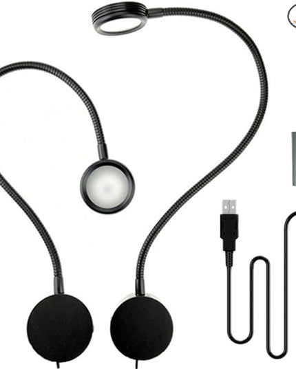 2 Pack Wall Mounted Dimmable Reading Gooseneck LED Light Bedside Headboard, Surface Mount Lamp 360degree flexible neck 3 colors 10 Level Brightness (Wall Mounted) - LeafyLoom