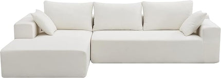 L-Shape Sectional Sofa, Modular Living Room Furniture Set, 109" Modern Minimalist Style Upholstered 4 Seater Chenille Couch for Office, Studio, Salon, Apartment - LeafyLoom