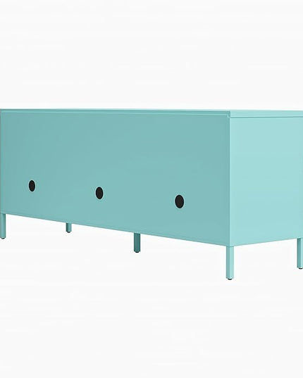 Novogratz Cache Metal Locker-Style TV Stand for TVs up to 65", Mint - LeafyLoom