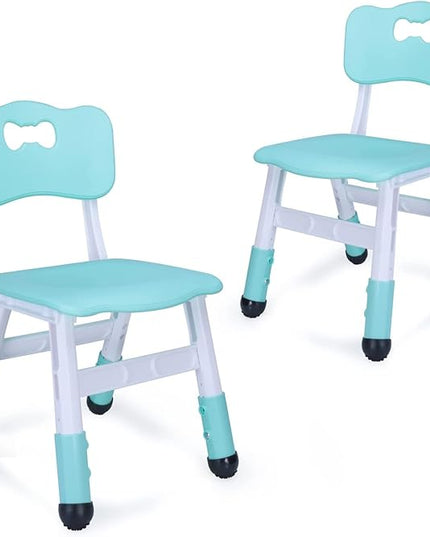 Adjustable Kid Chairs Indoor 3 Level Adjustable Suitable for Children Age 2-6. Maximum load-bearing 220LBS Suitable for Family Classroom and Nursery Child Seat Set (2-Pack-Mint Green) - LeafyLoom