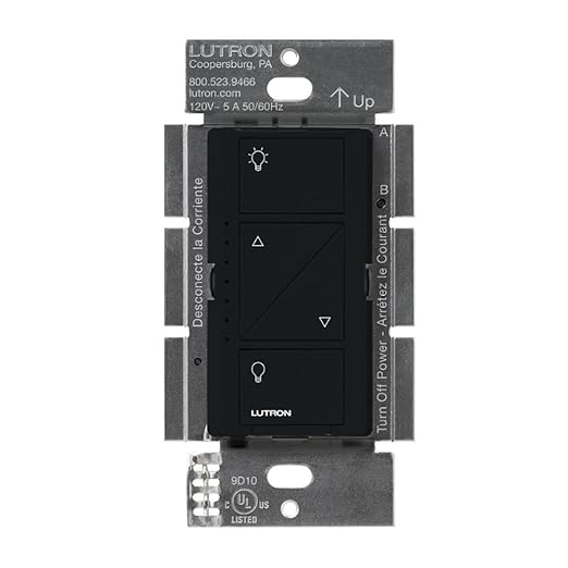 Lutron Caseta Original Smart Dimmer Switch (Lutron Smart Hub Required), for LED Lights, 150 Watt, Single-Pole/3-Way, No Neutral Required, PD-6WCL-BL-2-Pack, Black, 2 Black Lutron
