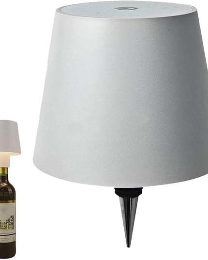 Wireless Wine Bottle Light Head, Portable LED Wireless Bottle Lamp with 3 Modes Light Dimming Pridola, Rechargeable Touch Control Wine Bottle for Any Bottle (White) - LeafyLoom