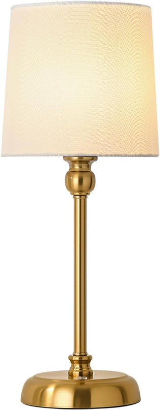 Cordless LED Table Lamp, 6000mAh Rechargeable Bedside Night Lamp for Bedroom, Portable Touch Stepless Dimmable Battery Operated Lamp, Ambient Light for Patio Restaurant(‎Antique Brass H) - LeafyLoom