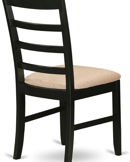 East West Furniture ANPF5-CAP-C 5 Piece Set Includes a Round Kitchen Table with Pedestal and 4 Linen Fabric Upholstered Dining Chairs, 36x36 Inch - LeafyLoom