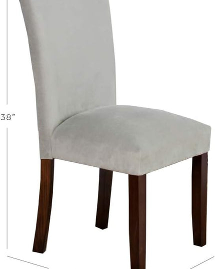 HomePop Parsons Classic Upholstered Accent Dining Chair, Set of 2, 19"D x 23.5"W x 38"H, Gray Velvet - LeafyLoom