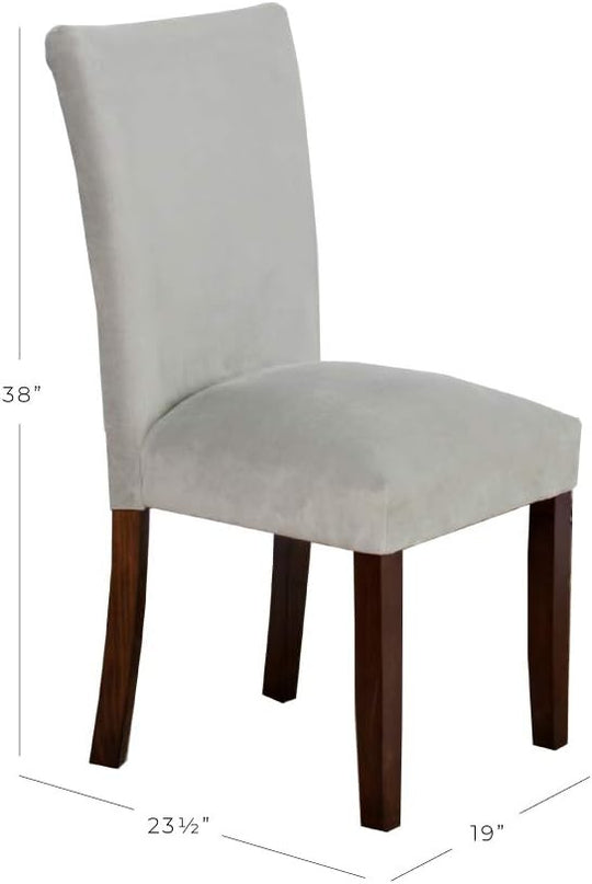 HomePop Parsons Classic Upholstered Accent Dining Chair, Set of 2, 19"D x 23.5"W x 38"H, Gray Velvet - LeafyLoom