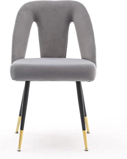 NicBex Dining Chairs Set of 2 Velvet Upholstered Kitchen Dining Chairs with Nailhead Trim for Dining Room-Gray - LeafyLoom