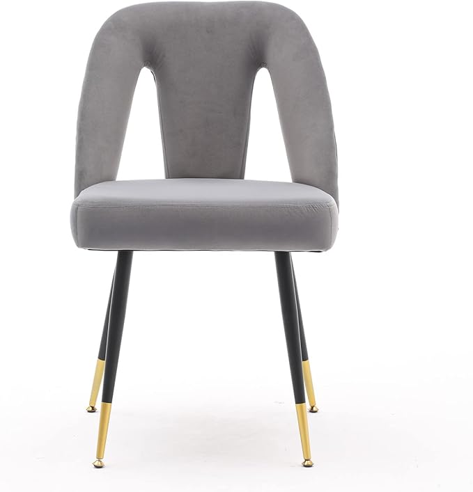 NicBex Dining Chairs Set of 2 Velvet Upholstered Kitchen Dining Chairs with Nailhead Trim for Dining Room-Gray - LeafyLoom