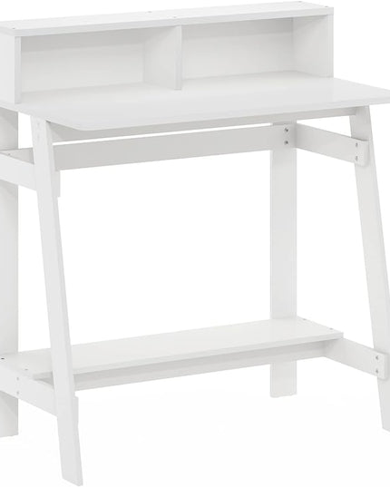 Furinno Simplistic A Frame Computer Desk, Regular, White - LeafyLoom