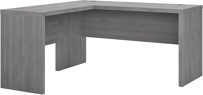 Bush Business Furniture Echo L Shape Desk with Wire Management | Corner Computer Table with Quick-to-Assemble Hardware | Home Office Credenza, 60W, Modern Gray - LeafyLoom