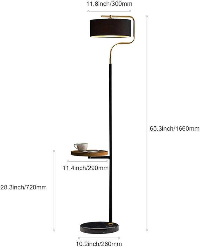 Hsyile KU300244 with USB Charging Ports Modern Reading Contemporary Modern Creative Floor Lamp for Living Room Bedroom Office - E26 Bulb Included - with a Table - LeafyLoom