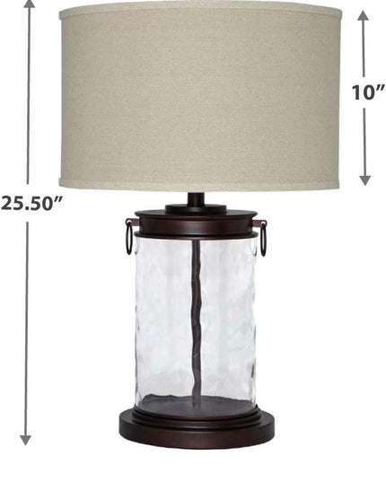 Signature Design by Ashley Tailynn Modern 25.25" Glass Table Lamp with Hardback Shade, Clear - LeafyLoom