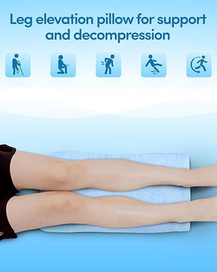 Single Leg Elevation Wedge Pillow Memory Foam Post Surgery Leg Pillow, Waterproof（Polyester+TPU） Elevated Leg Foot Rest Pillow for After Surgery Swelling Blood Circulation - LeafyLoom