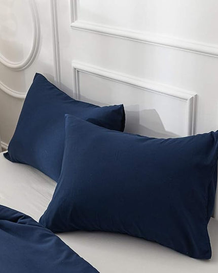 Navy Blue Comforter Queen Navy Blue Bedding Set Soft Dark Navy Bedding Comforter Set Men Navy Blue Bed Set Women Breathable Durable Bed Comforter Set Dark Navy Bedding Set Queen - LeafyLoom