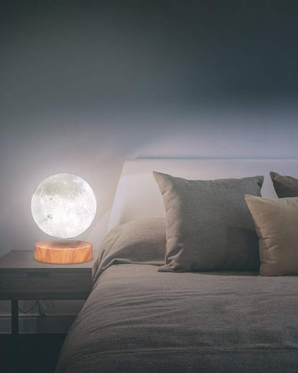 VGAzer Levitating Moon Lamp,Floating and Spinning in Air Freely with 3D Printing LED Moon Light Has 3 Colors for Unique Christmas Gifts,Room Decor (3 Colors) - LeafyLoom