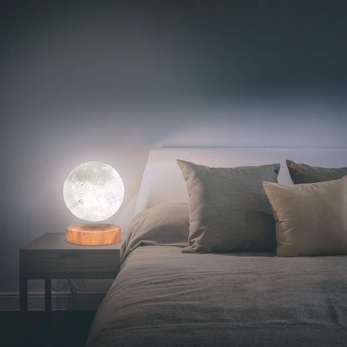 VGAzer Levitating Moon Lamp,Floating and Spinning in Air Freely with 3D Printing LED Moon Light Has 3 Colors for Unique Christmas Gifts,Room Decor (3 Colors) - LeafyLoom